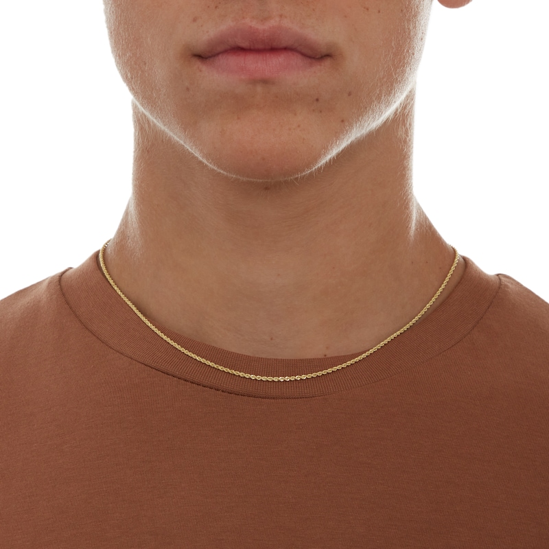 012 Gauge Rope Chain Necklace in 14K Hollow Gold - 18"
