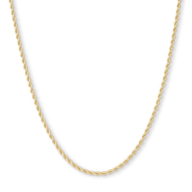 012 Gauge Rope Chain Necklace in 14K Hollow Gold - 16"