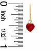 Thumbnail Image 1 of 5mm Heart-Shaped Lab-Created Ruby Drop Earrings in 10K Gold with CZ