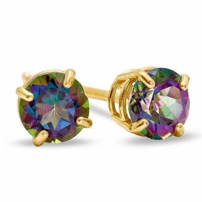 4mm Mystic Fire® Topaz Stud Earrings in 10K Gold