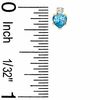 Thumbnail Image 2 of 4mm Heart-Shaped Blue Topaz Stud Earrings in 10K Gold with CZ