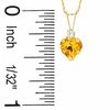 6mm Heart Citrine Pendant in 10K Gold with CZ