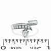 Toe Ring with Cubic Zirconia in Sterling Silver