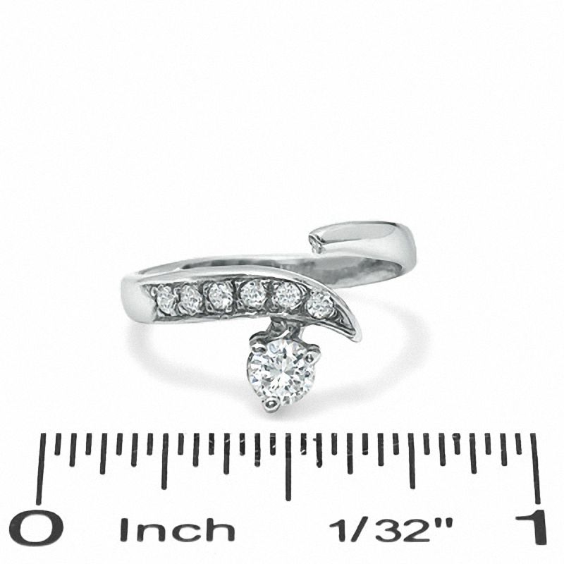 Toe Ring with Cubic Zirconia in Sterling Silver