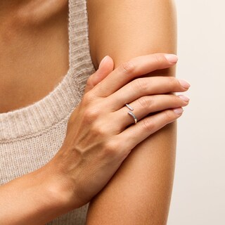 Solid Sterling Silver CZ Bypass Midi/Toe Ring