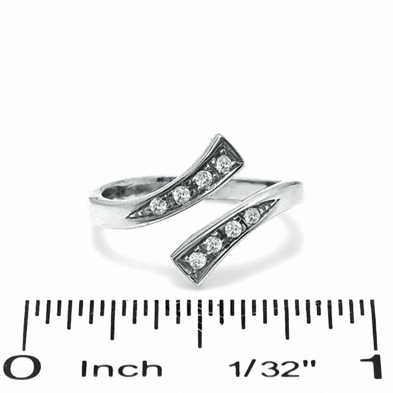 Sterling Silver CZ Bypass Midi/Toe Ring