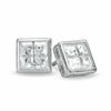 Thumbnail Image 1 of Quad Square-Cut Cubic Zirconia Stud Earrings in Sterling Silver