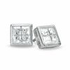 Thumbnail Image 0 of Quad Square-Cut Cubic Zirconia Stud Earrings in Sterling Silver