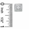Cubic Zirconia Double Square Stud Earrings in Sterling Silver
