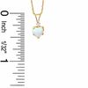 Thumbnail Image 2 of 6mm Heart-Shaped Lab-Created Opal Pendant in 10K Gold with CZ