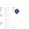 Thumbnail Image 3 of 6mm Heart-Shaped Lab-Created Sapphire and Cubic Zirconia Stud Earrings in 10K Gold