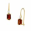 Thumbnail Image 0 of Octagonal Garnet Drop Earrings in 10K Gold with CZ