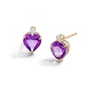 Thumbnail Image 0 of 6mm Heart-Shaped Amethyst and Cubic Zirconia Stud Earrings in 10K Gold