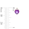 Thumbnail Image 3 of 6mm Heart-Shaped Amethyst and Cubic Zirconia Stud Earrings in 10K Gold