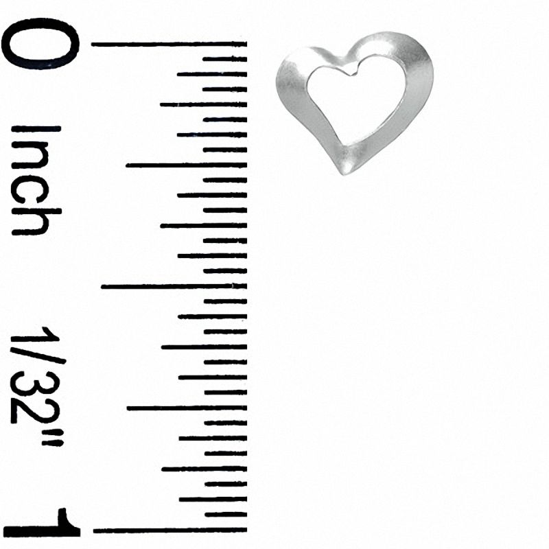 Main Image 3 of Open Heart and Dolphin Stud Earrings Set in Sterling Silver