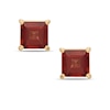 Thumbnail Image 0 of 4mm Princess-Cut Garnet Stud Earrings in 10K Gold