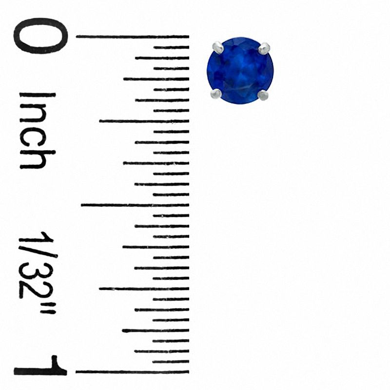 5mm Lab-Created Sapphire Stud Earrings in 10K White Gold