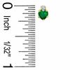 4mm Heart-Shaped Simulated Emerald Stud Earrings in 10K Gold with CZ