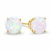 6mm Synthetic Opal Stud Earrings in 10K Gold
