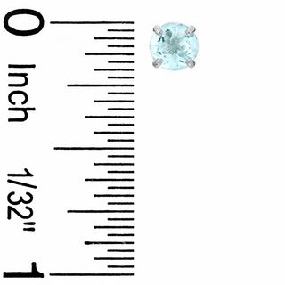 5mm Aquamarine Stud Earrings in 10K White Gold