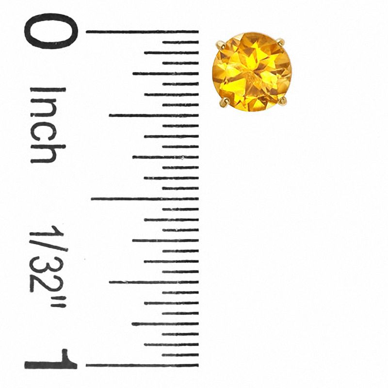 6mm Citrine Stud Earrings in 10K Gold