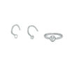 Thumbnail Image 1 of 018 Gauge Nose Stud Set with Cubic Zirconia in Stainless Steel
