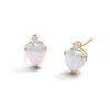 Thumbnail Image 1 of 6mm Heart-Shaped Lab-Created Opal and Cubic Zirconia Stud Earrings in 10K Gold
