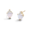 Thumbnail Image 0 of 6mm Heart-Shaped Lab-Created Opal and Cubic Zirconia Stud Earrings in 10K Gold