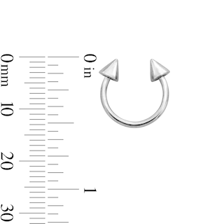 Solid and Tube Stainless Steel Spiked Horseshoe Pair - 16G 3/8"