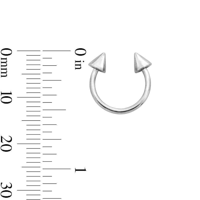 Main Image 3 of Solid and Tube Stainless Steel Spiked Horseshoe Pair - 16G 3/8"