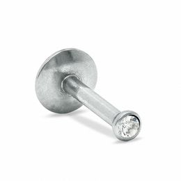 016 Gauge Labret with Crystal Accent in Solid Stainless Steel - 5/16&quot;