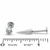 Thumbnail Image 2 of 014 Gauge Spiked Labret Set with Crystal in Stainless Steel