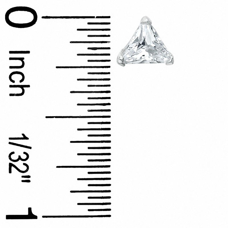 Main Image 2 of 6mm Trillion-Cut Cubic Zirconia Stud Earrings in Sterling Silver
