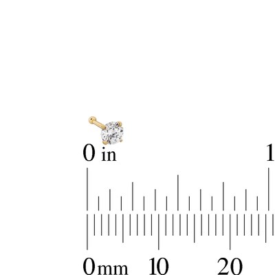 14K Hollow and Semi-Solid Gold CZ Nose Stud Set