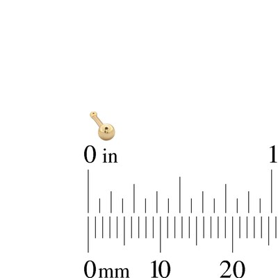14K Hollow and Semi-Solid Gold CZ Nose Stud Set