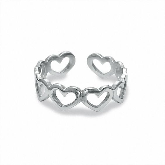 Open Heart Toe Ring in Sterling Silver
