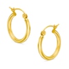 10K Gold 15mm Polished Hoop Earrings
