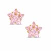 5mm Star-Shaped Cubic Zirconia Solitaire Stud Piercing Earring in Solid Stainless Steel with 24K Gold Plate