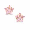 Thumbnail Image 1 of 5mm Star-Shaped Cubic Zirconia Solitaire Stud Piercing Earring in Solid Stainless Steel with 24K Gold Plate