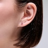 Thumbnail Image 2 of 5mm Star-Shaped Cubic Zirconia Solitaire Stud Piercing Earring in Solid Stainless Steel with 24K Gold Plate