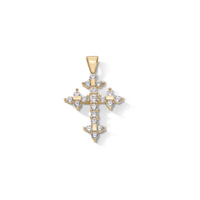 Cubic Zirconia Perfect Cross Charm in 10K Solid Gold