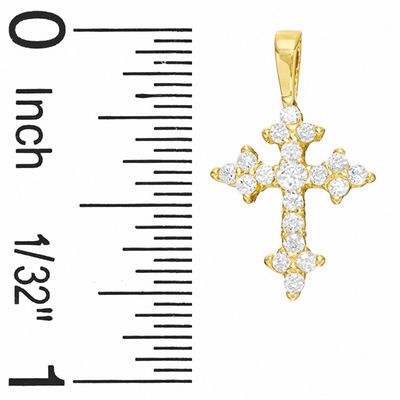 Cubic Zirconia Perfect Cross Charm in 10K Solid Gold | Banter