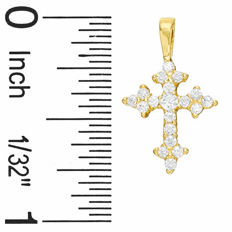 Cubic Zirconia Perfect Cross Charm in 10K Solid Gold