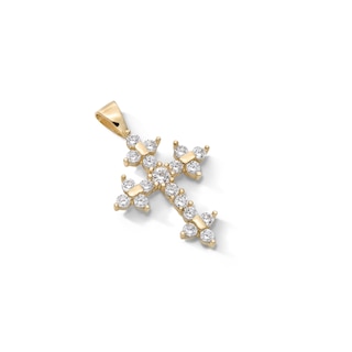 Cubic Zirconia Perfect Cross Charm in 10K Solid Gold