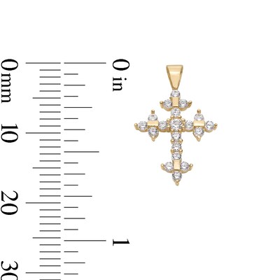 Cubic Zirconia Perfect Cross Charm in 10K Solid Gold