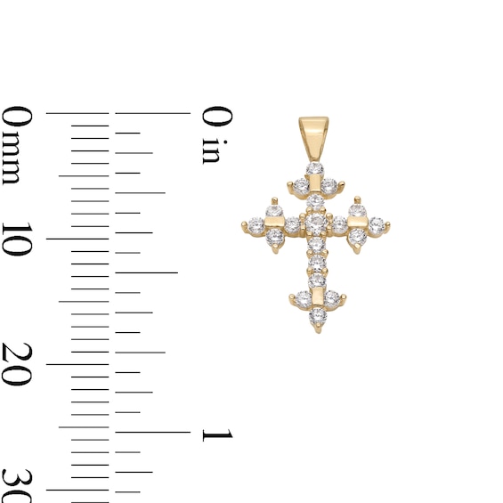 Cubic Zirconia Perfect Cross Charm in 10K Solid Gold