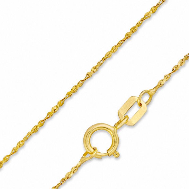 Child's 030 Gauge Twisted Serpentine Chain Necklace in 10K Gold - 13"