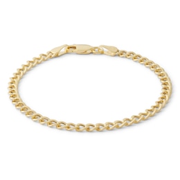 Child's 080 Gauge Hollow Cuban Curb Chain Bracelet in 10K Hollow Gold - 6&quot;
