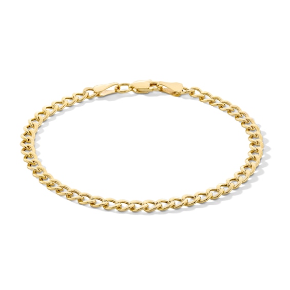 Child's 080 Gauge Hollow Cuban Curb Chain Bracelet in 10K Hollow Gold - 6"