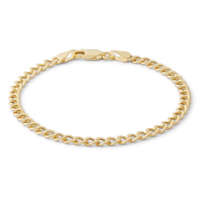 Child's 080 Gauge Hollow Cuban Curb Chain Bracelet in 10K Hollow Gold ...